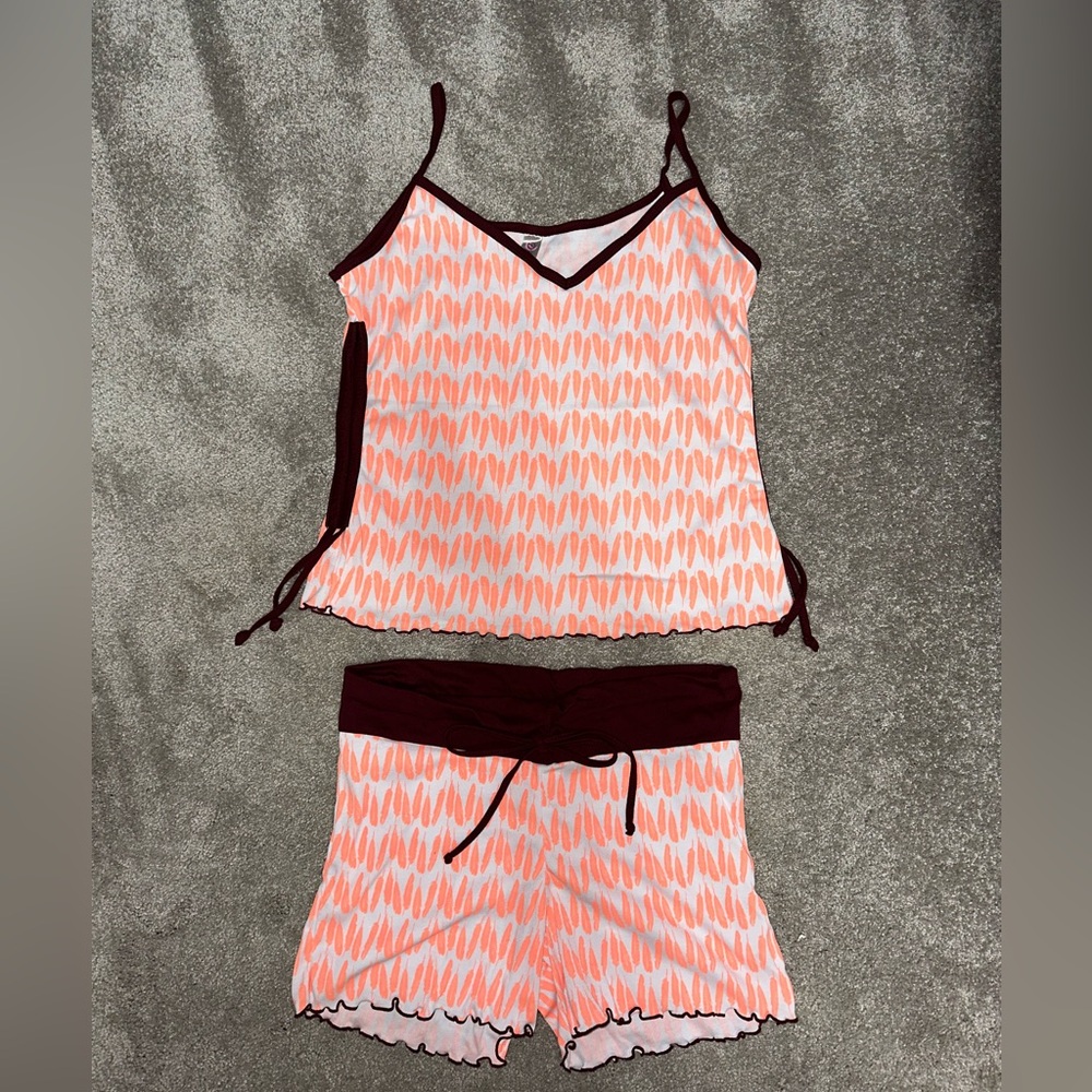 Comfy day wear. Spaghetti strap top and matching short shorts.